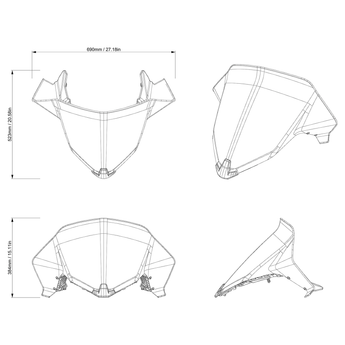 Ski-Doo One-Piece Sport Medium Windshield